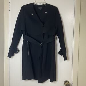 NWOT Topshop black belted trench midi jacket size US 4